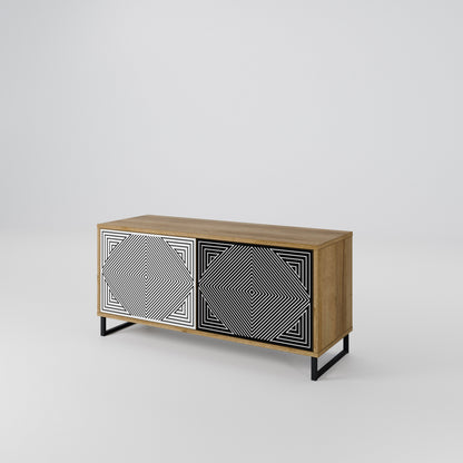 POLYGON ILLUSION Compact 2-Door TV Cabinet