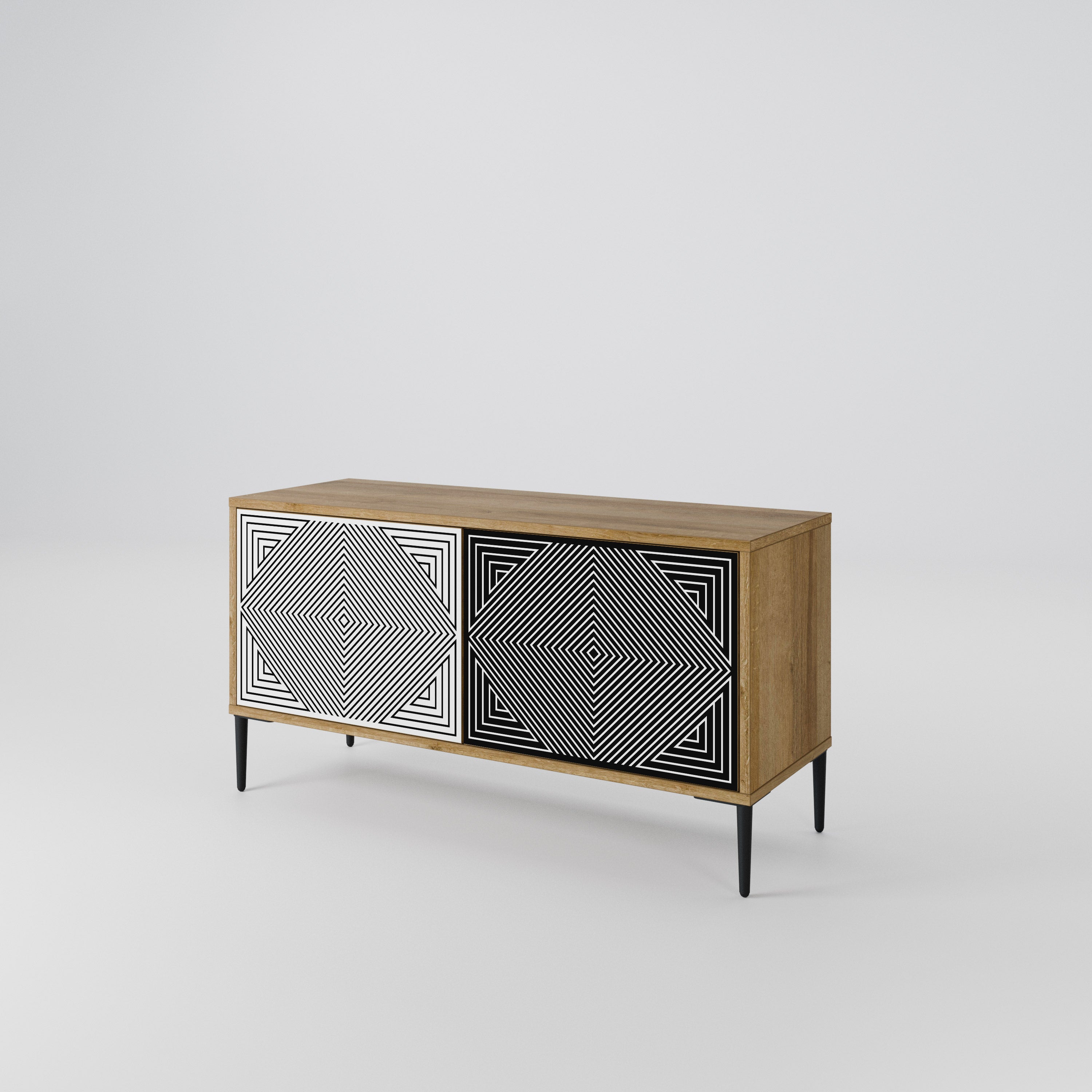 POLYGON ILLUSION Compact 2-Door TV Cabinet