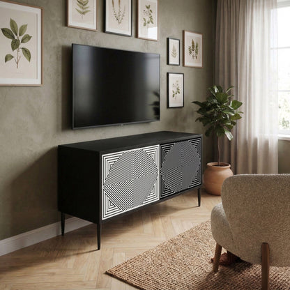 POLYGON ILLUSION Compact 2-Door TV Cabinet