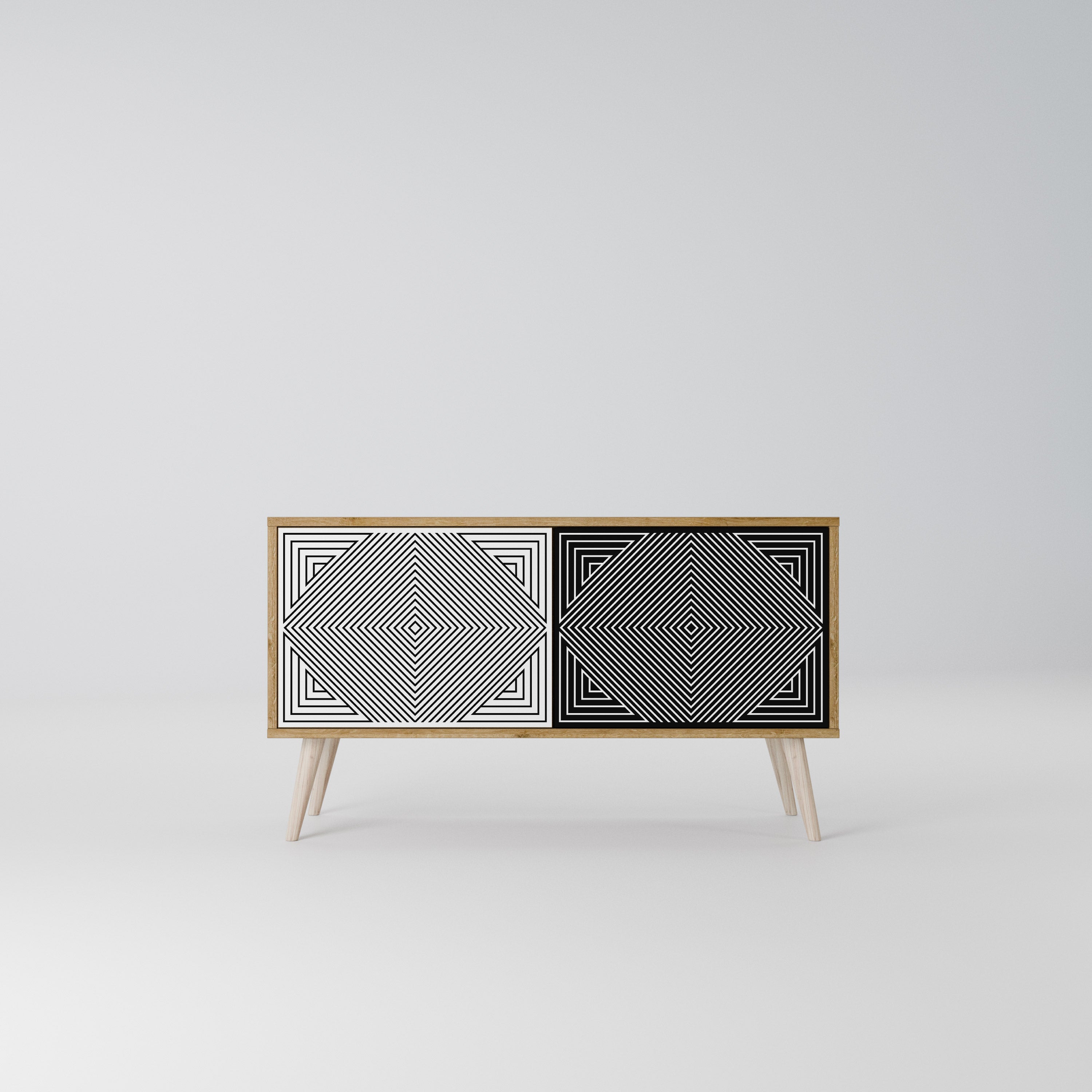 POLYGON ILLUSION Compact 2-Door TV Cabinet