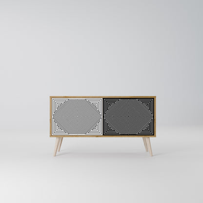 POLYGON ILLUSION Compact 2-Door TV Cabinet