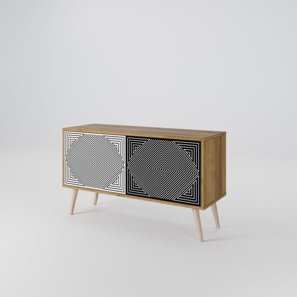 POLYGON ILLUSION Compact 2-Door TV Cabinet