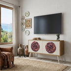 BROWN CIRCLES Compact 2-Door TV Cabinet
