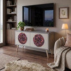 BROWN CIRCLES Compact 2-Door TV Cabinet