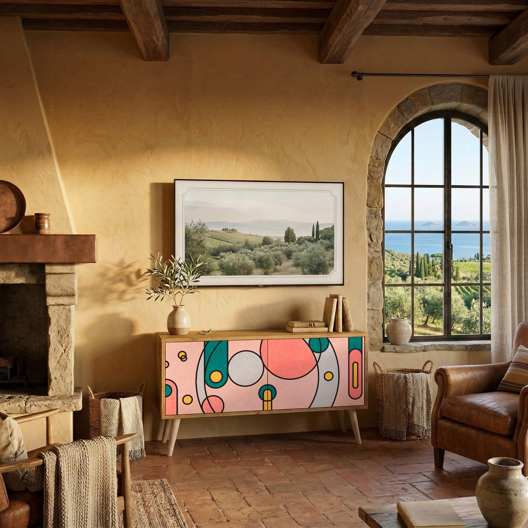 GOSSAMER ECHOES Compact 2-Door TV Cabinet