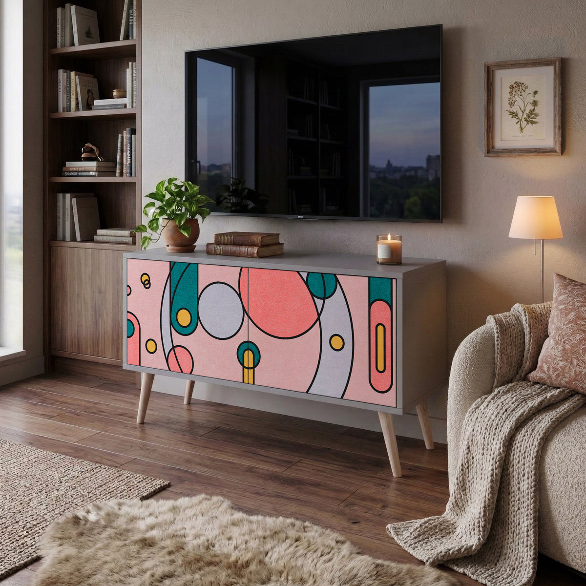 GOSSAMER ECHOES Compact 2-Door TV Cabinet