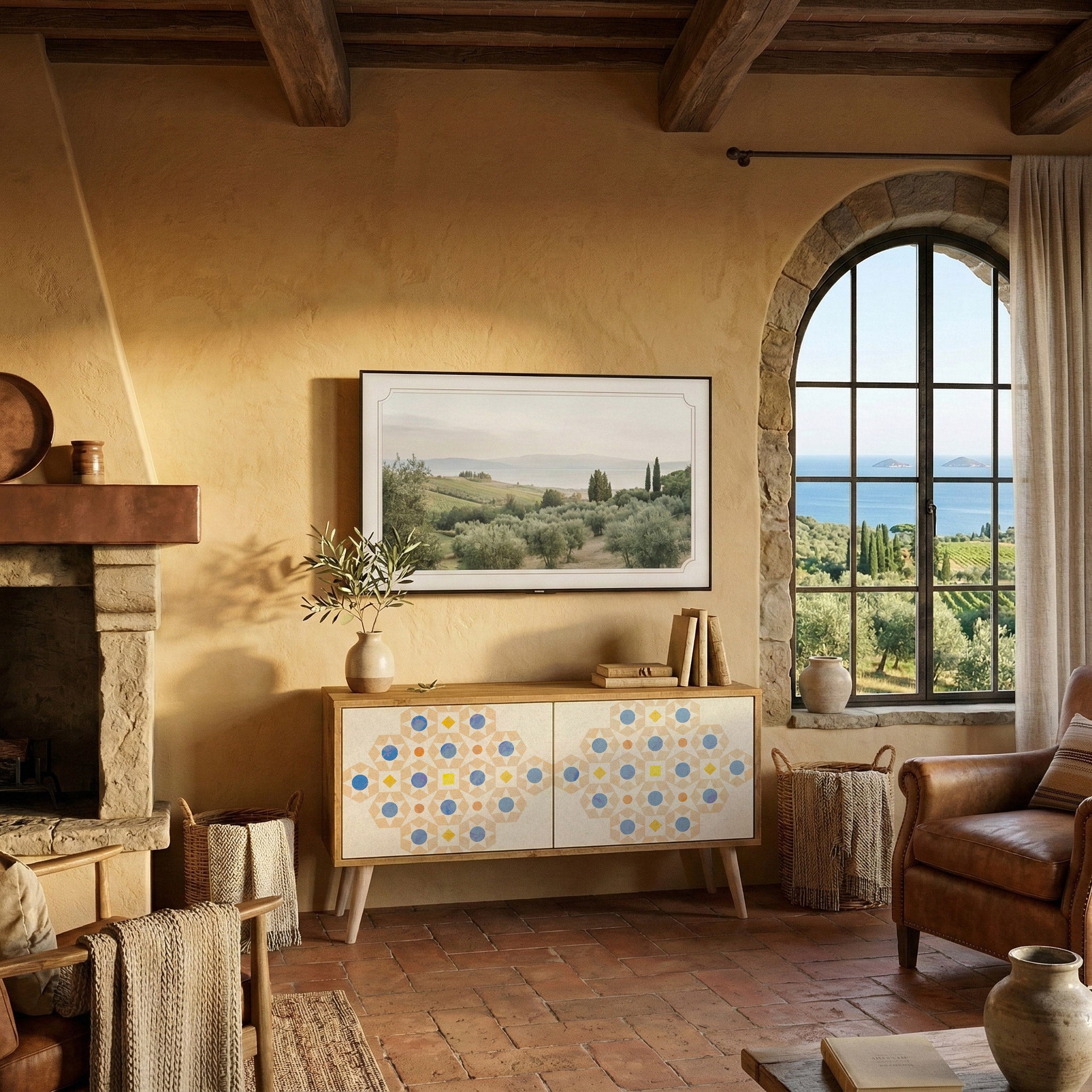 PATTERNED PRISM Compact 2-Door TV Cabinet