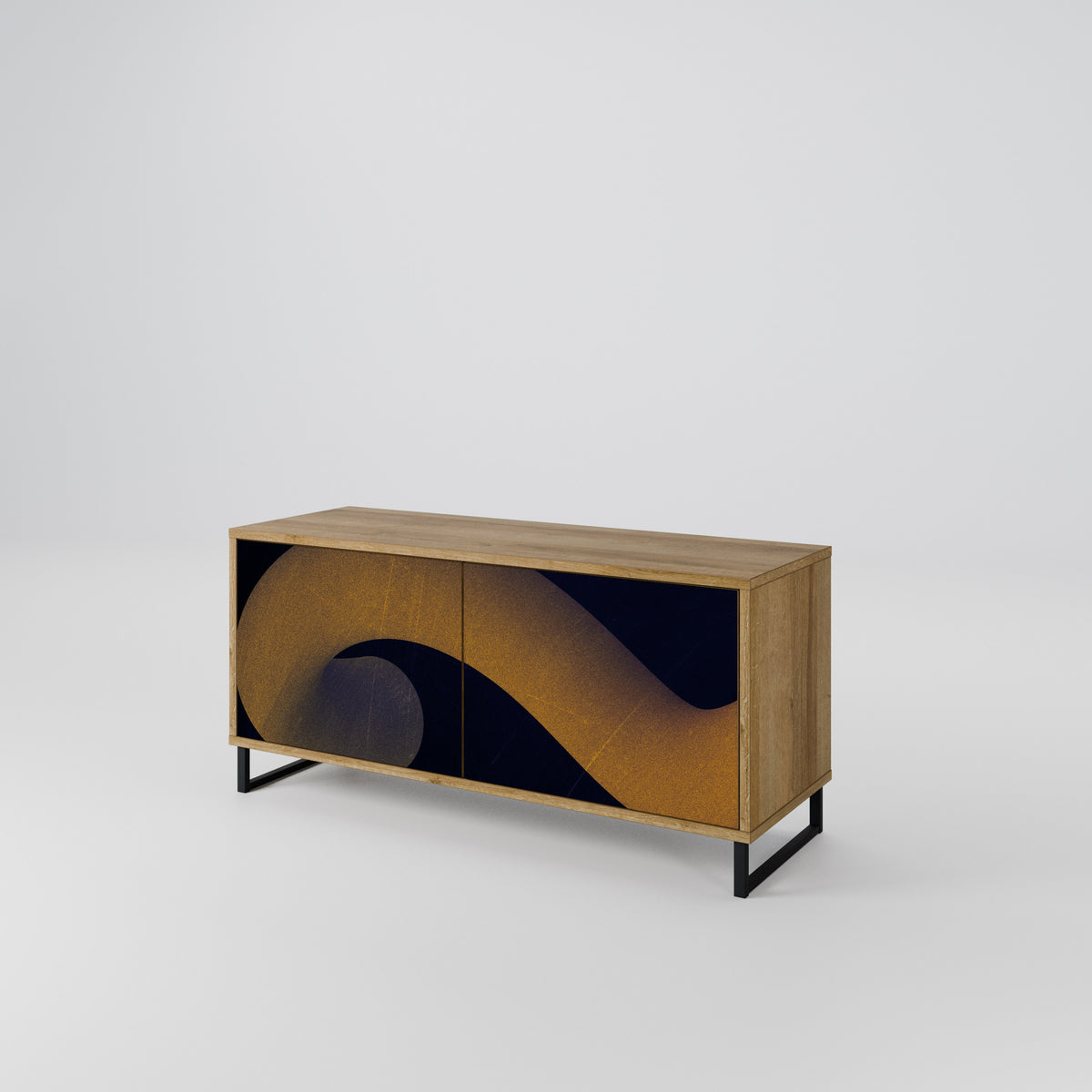 HOLLOW TIME Compact 2-Door TV Cabinet