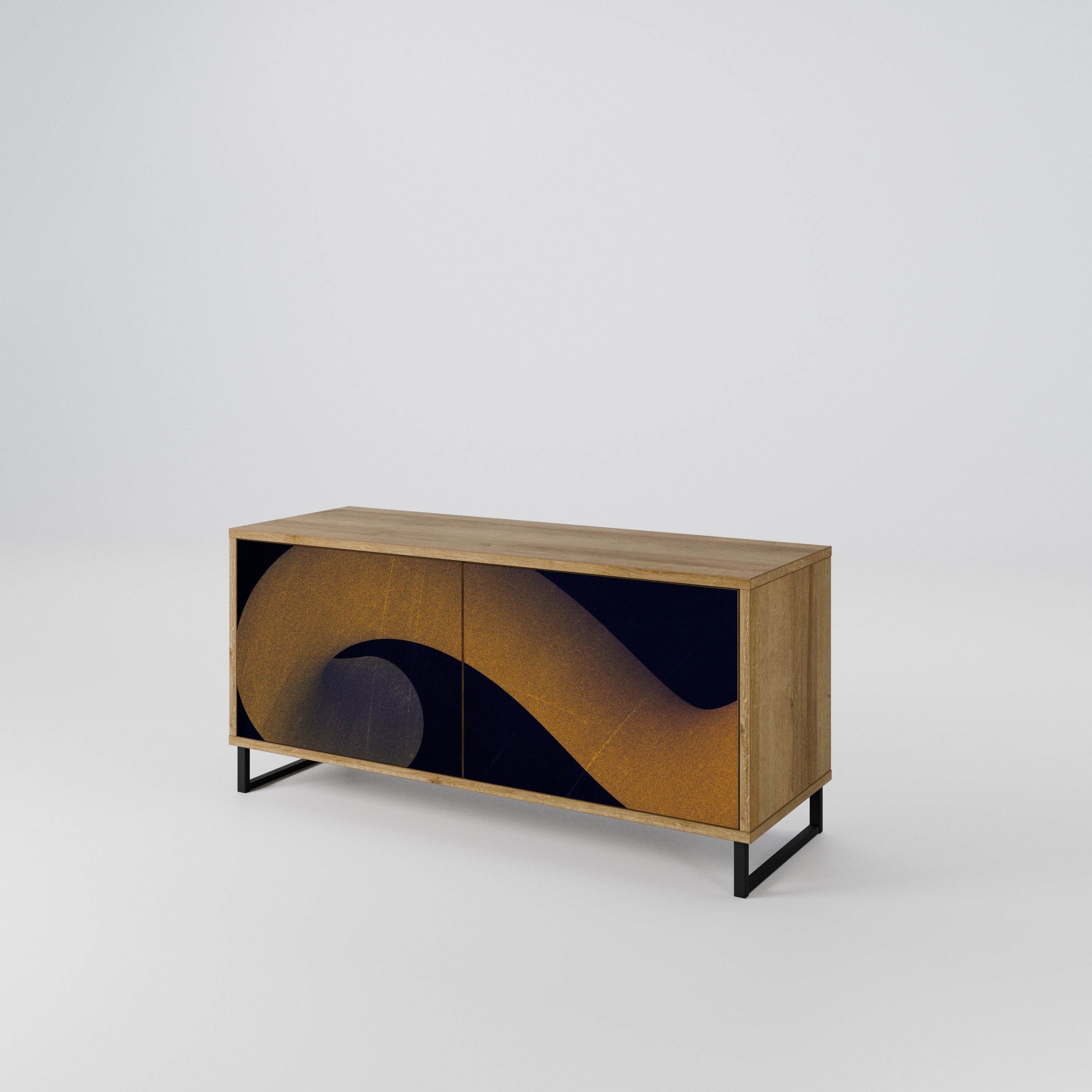 HOLLOW TIME Compact 2-Door TV Cabinet