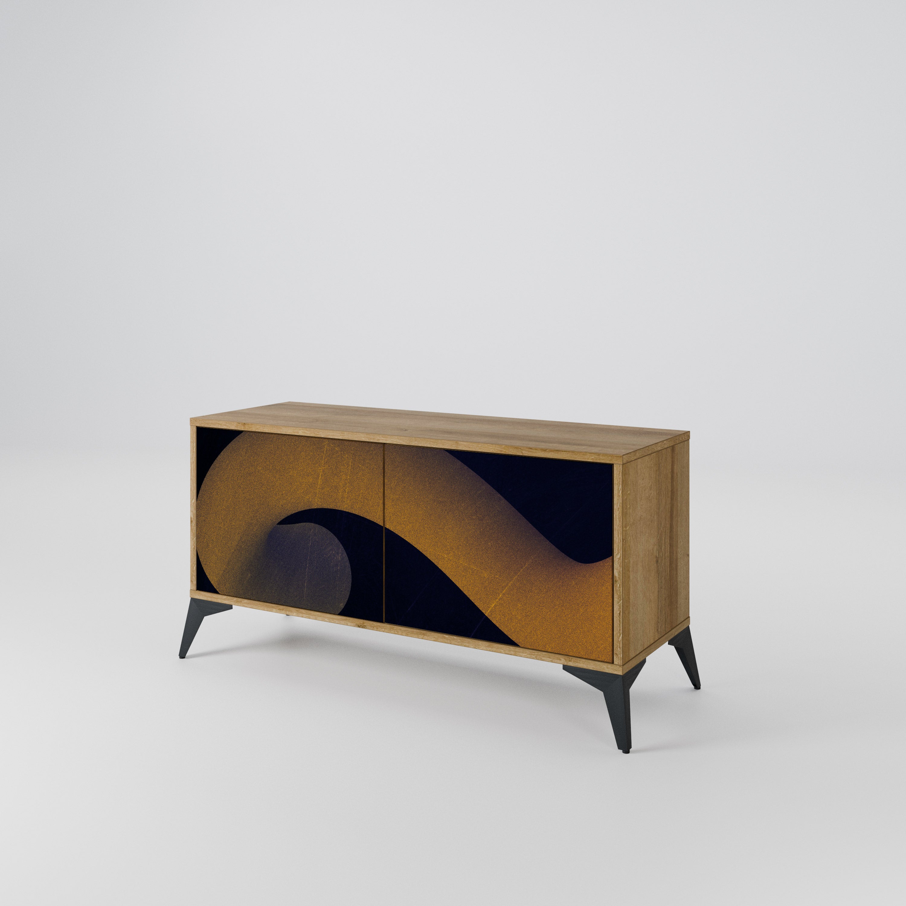 HOLLOW TIME Compact 2-Door TV Cabinet