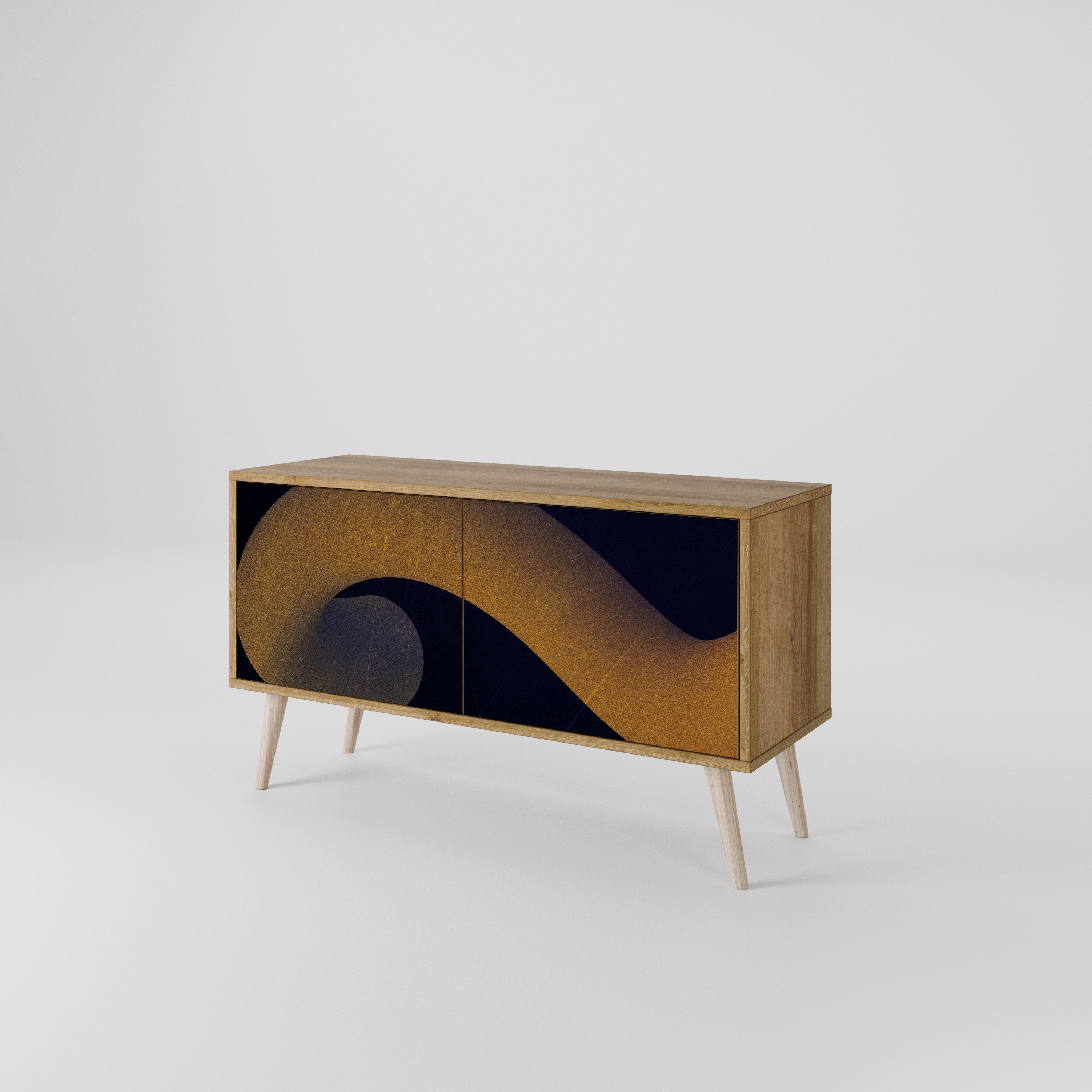 HOLLOW TIME Compact 2-Door TV Cabinet