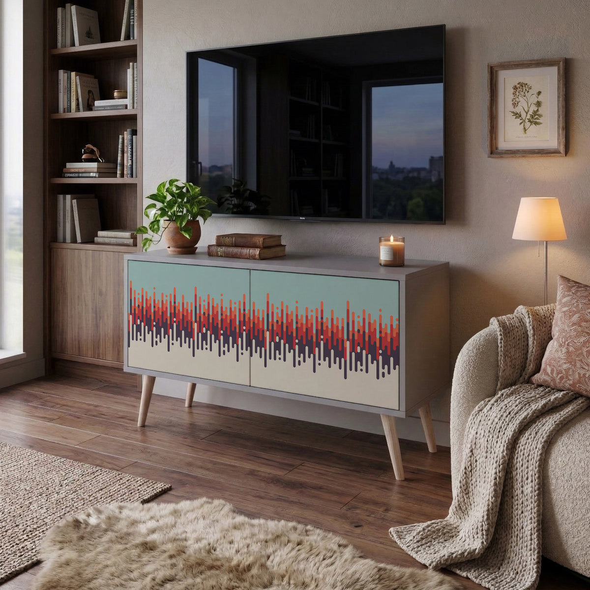 CHROMA CONTOURS Compact 2-Door TV Cabinet
