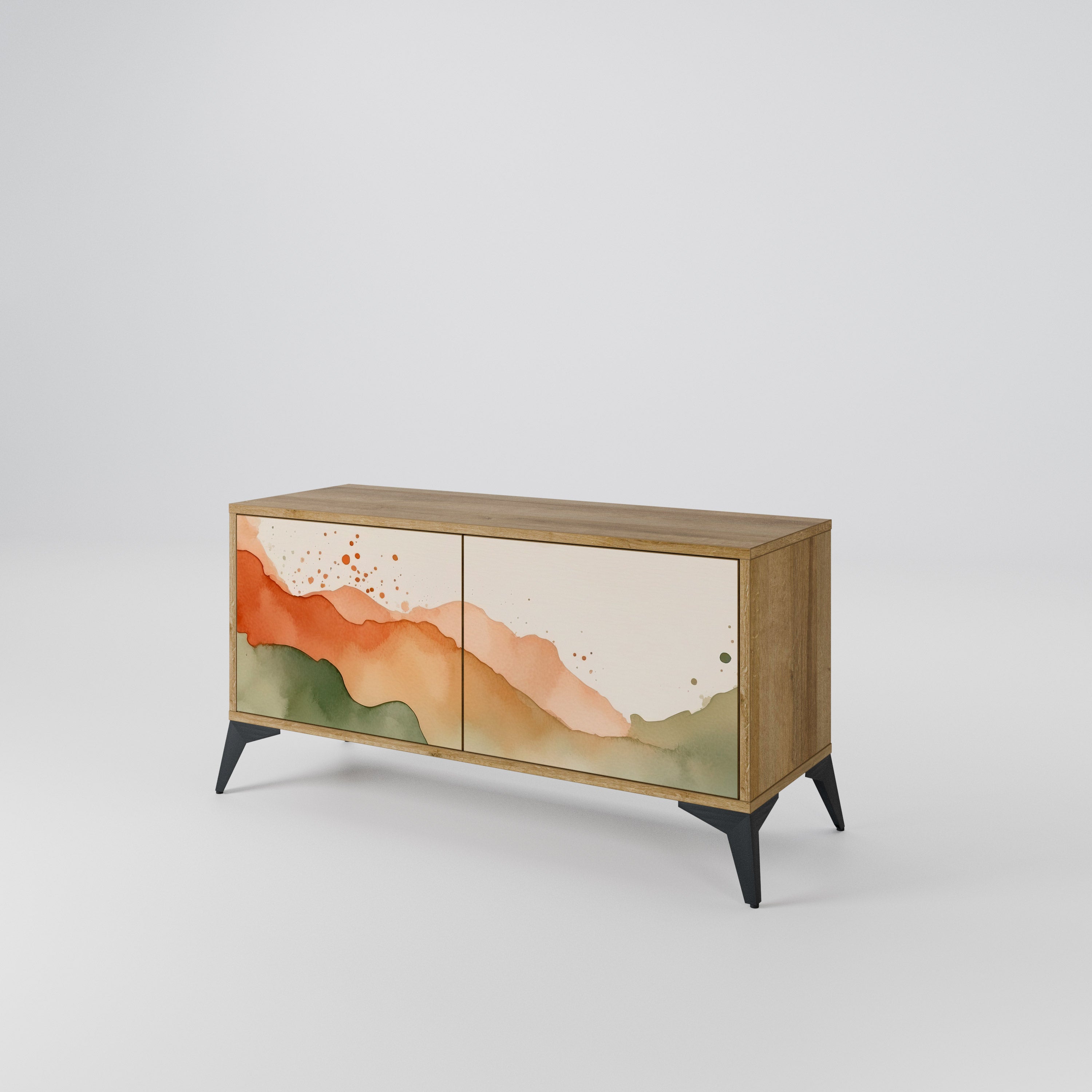 WATERCOLOUR PEAKS Compact 2-Door TV Cabinet
