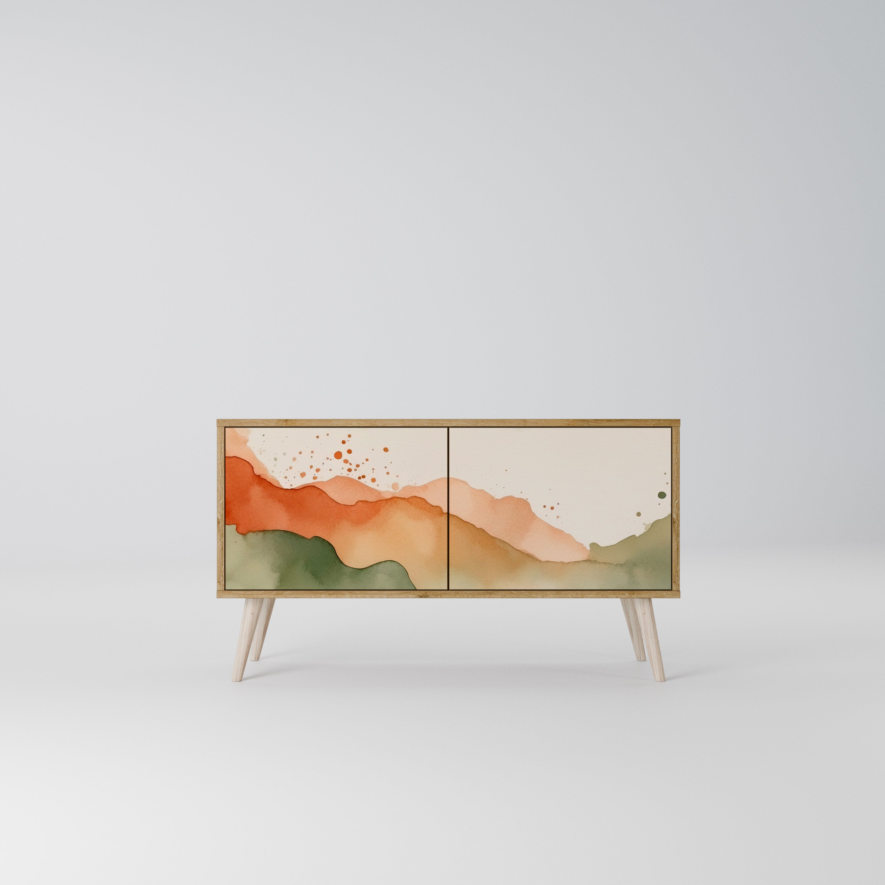 WATERCOLOUR PEAKS Compact 2-Door TV Cabinet