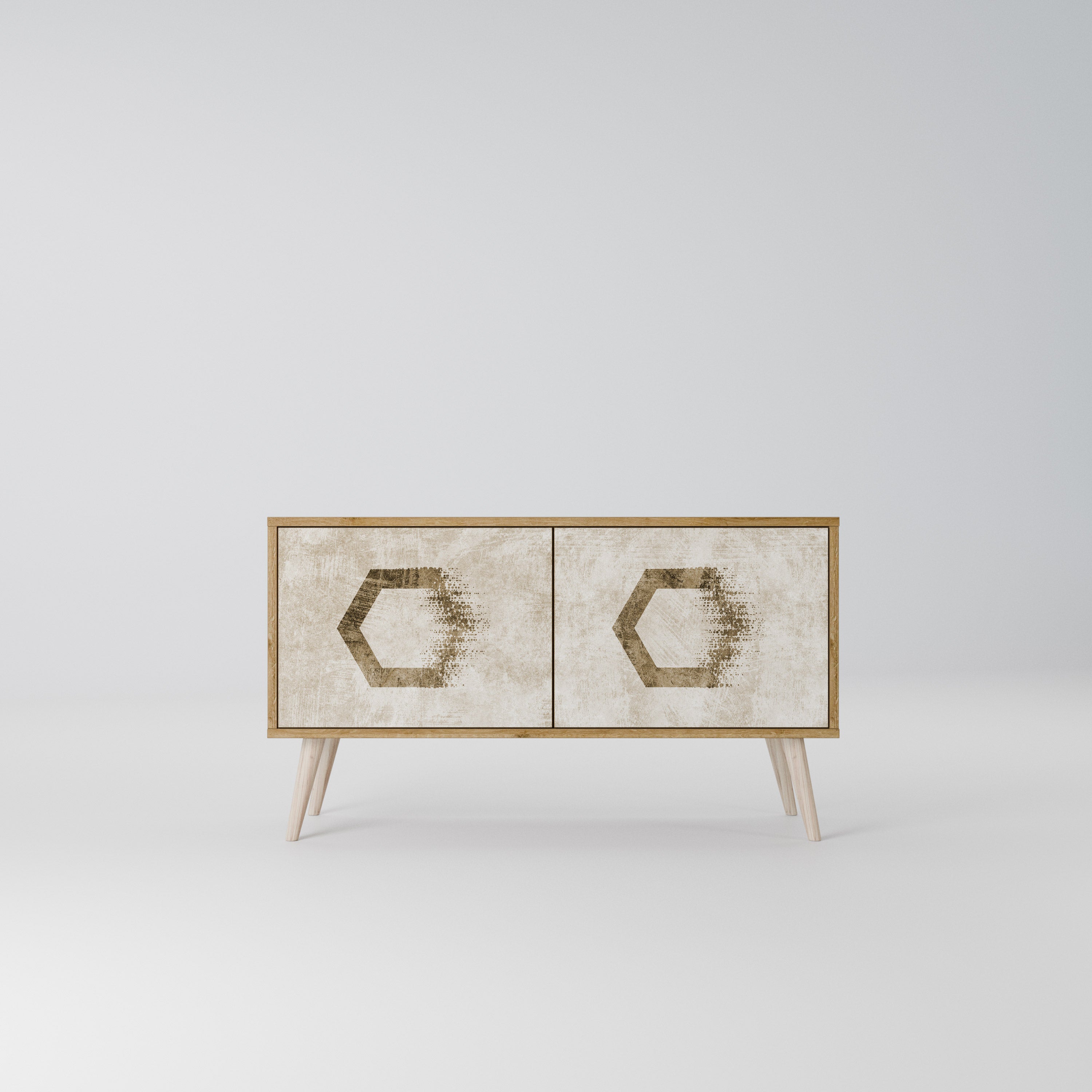 HEXAGONAL SHAPES Compact 2-Door TV Cabinet