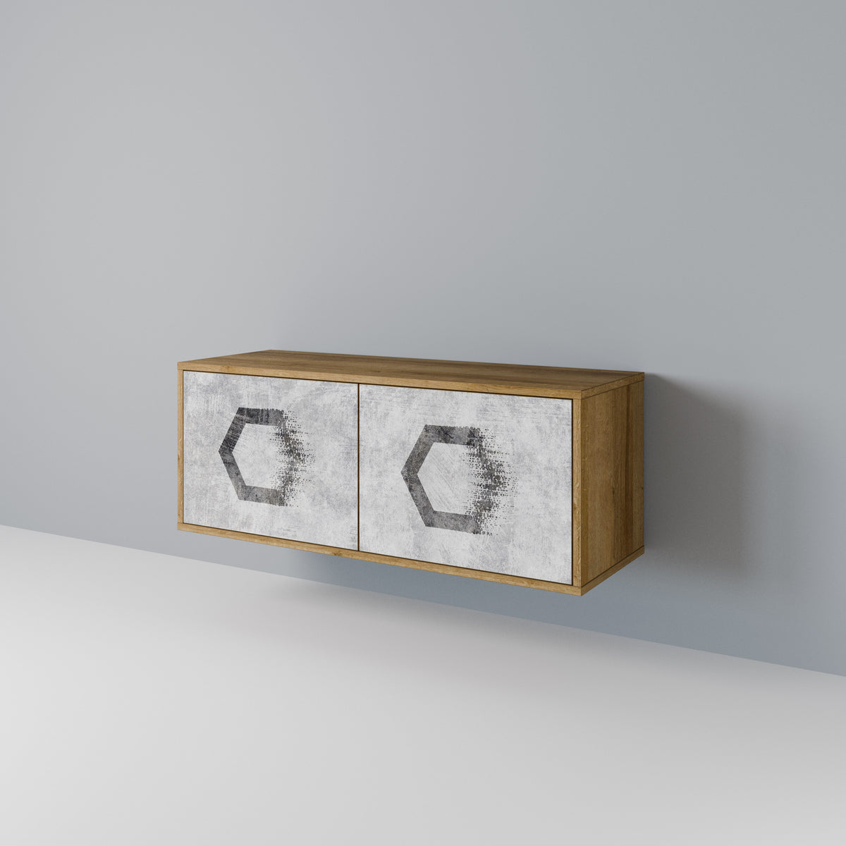 HEXAGONAL FIGURES Compact 2-Door TV Cabinet