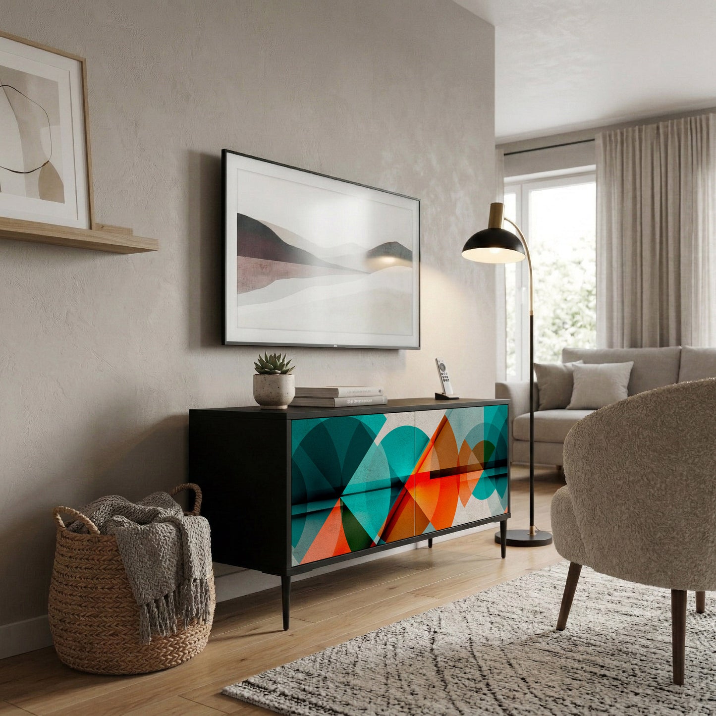 CIRCULAR RHAPSODY Compact 2-Door TV Cabinet
