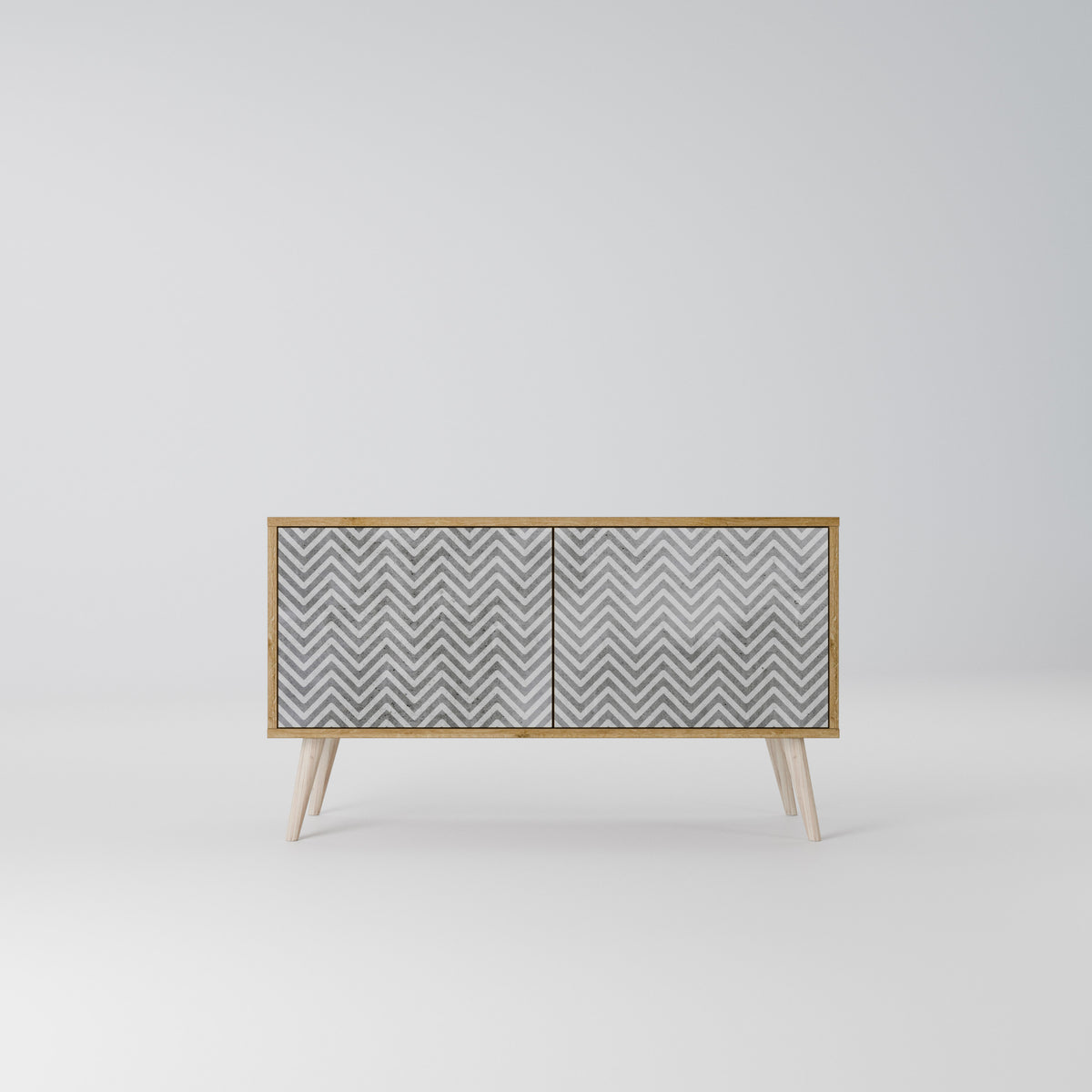 CONCRETE ZIG ZAG Compact 2-Door TV Cabinet