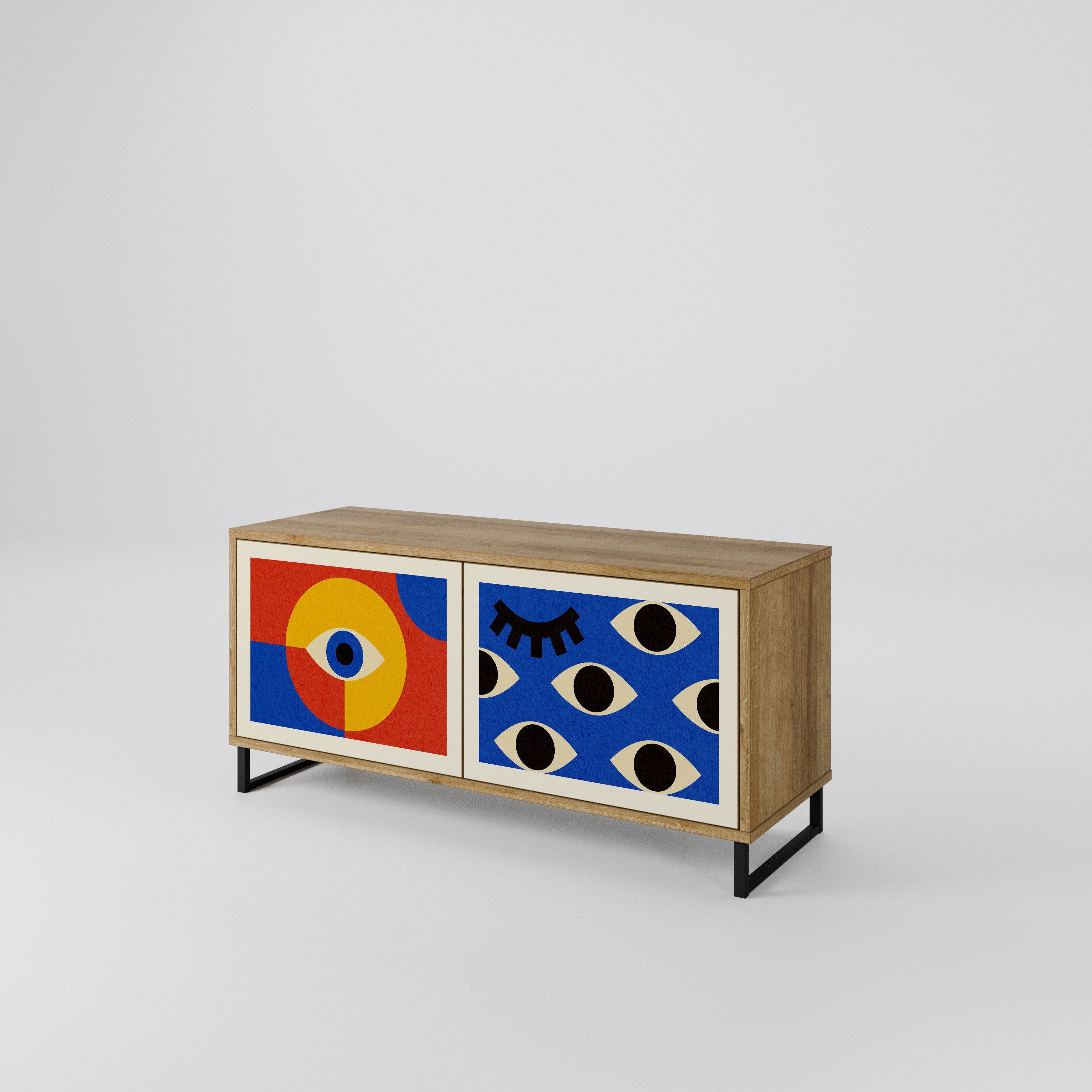 GEOMETRIC EYES Compact 2-Door TV Cabinet