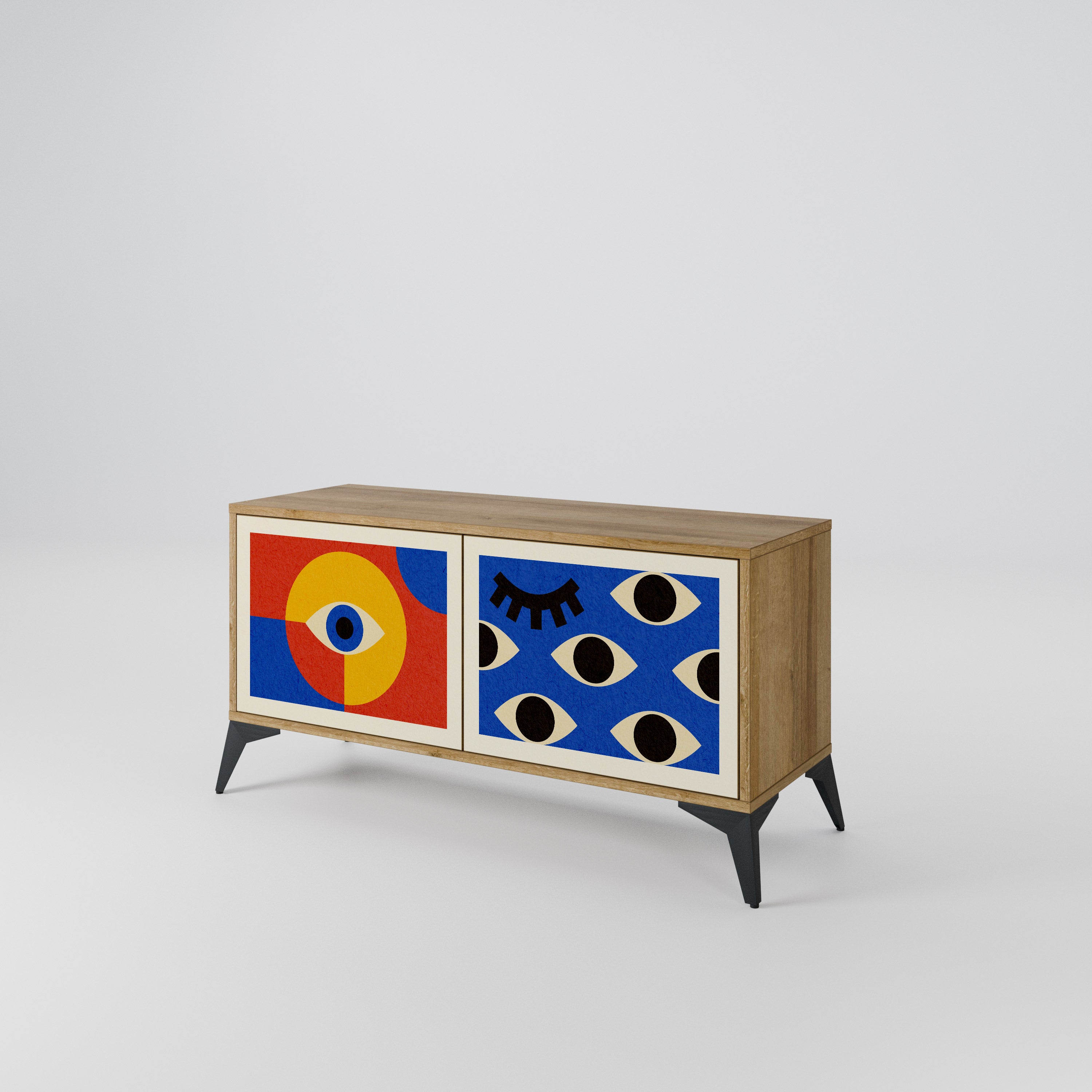 GEOMETRIC EYES Compact 2-Door TV Cabinet