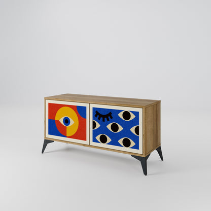 GEOMETRIC EYES Compact 2-Door TV Cabinet