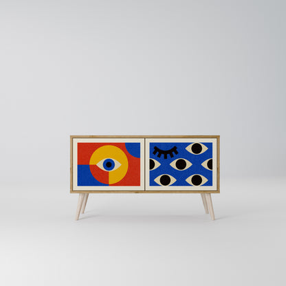 GEOMETRIC EYES Compact 2-Door TV Cabinet