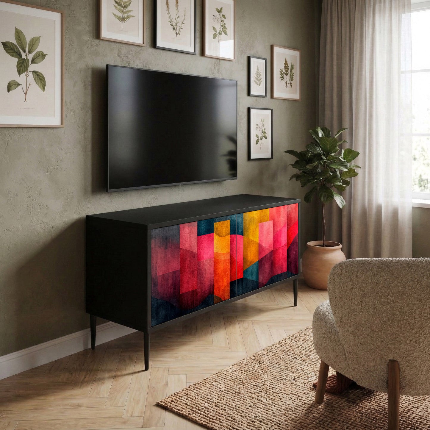 COLORFUL SOUNDS Compact 2-Door TV Cabinet
