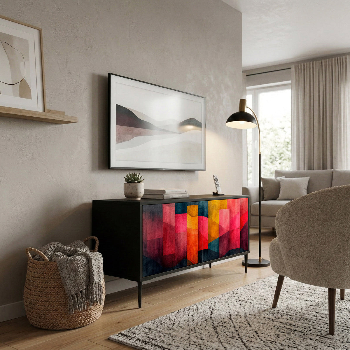 COLORFUL SOUNDS Compact 2-Door TV Cabinet