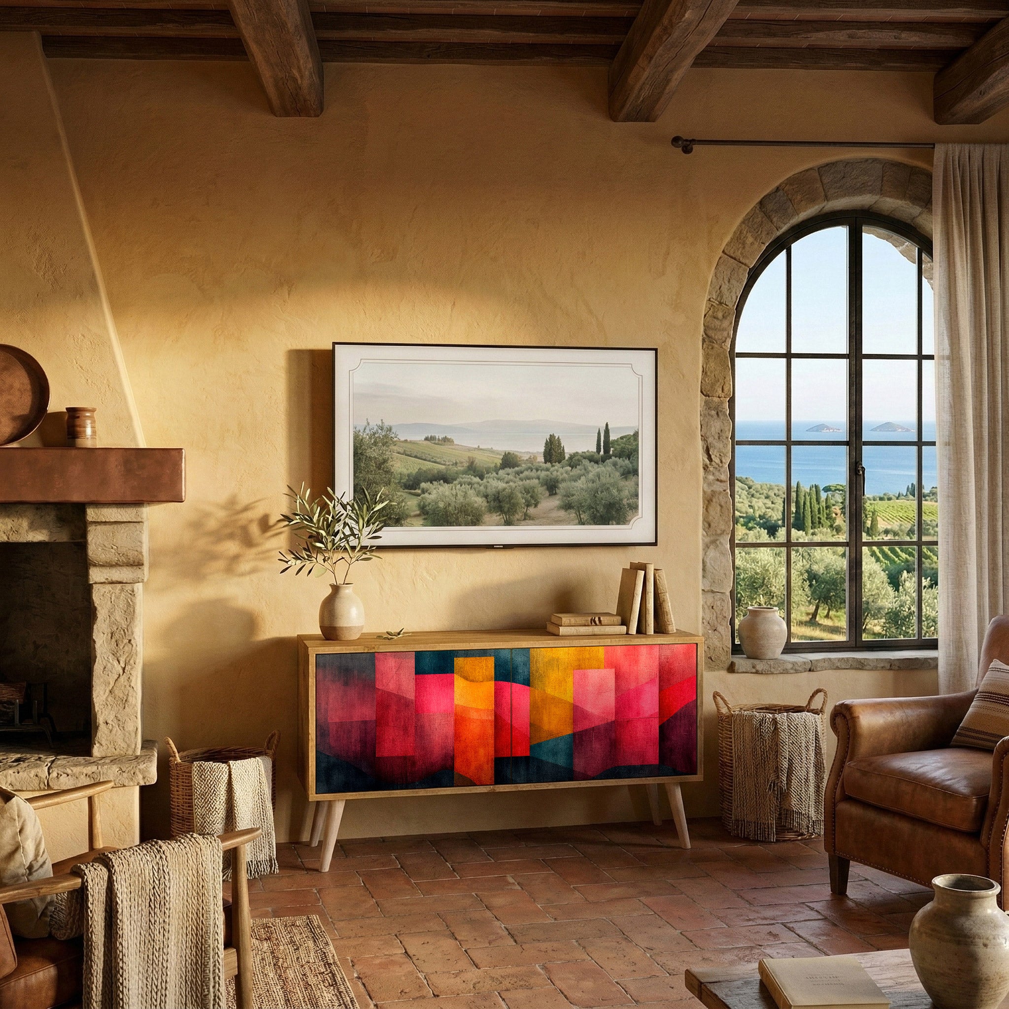 COLORFUL SOUNDS Compact 2-Door TV Cabinet