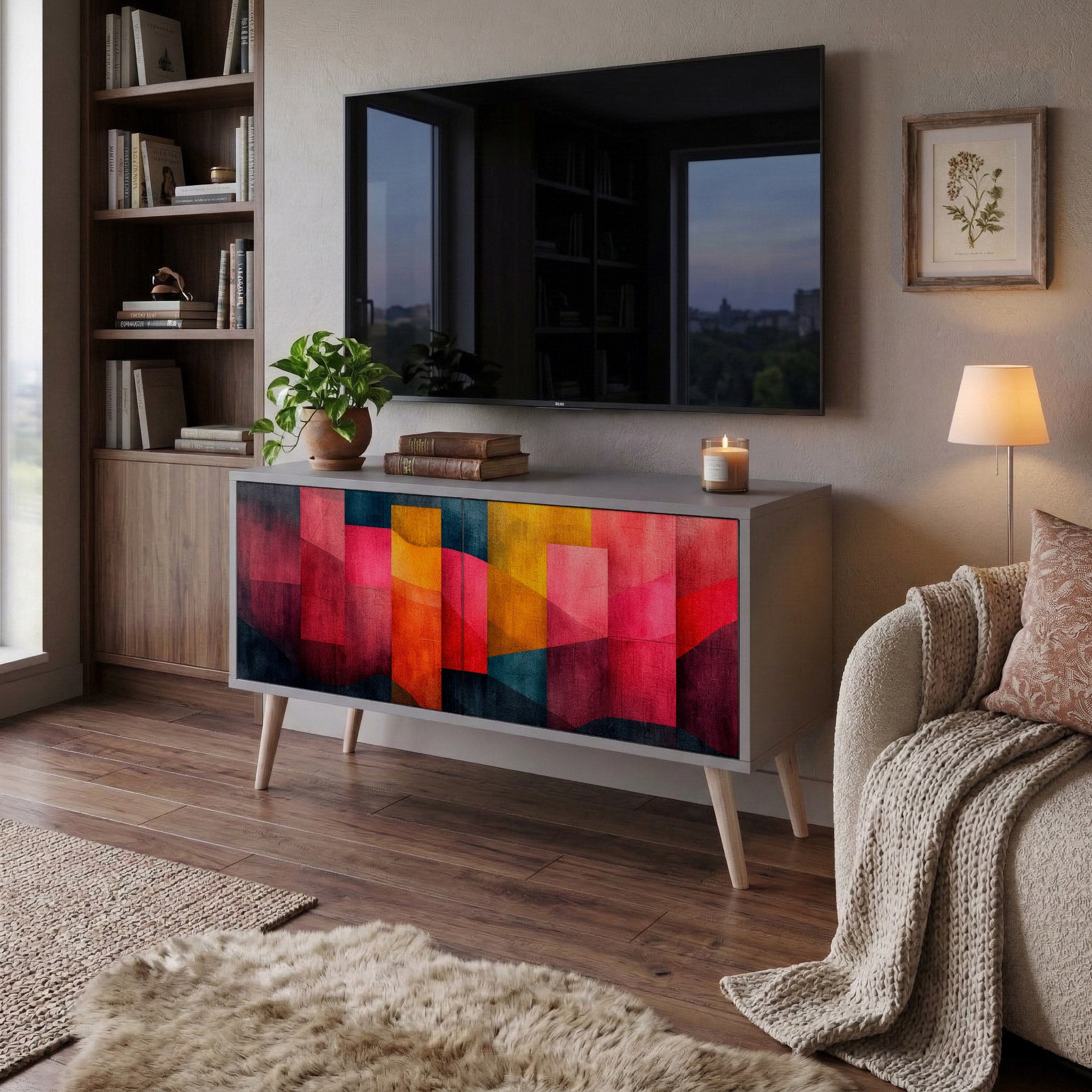 COLORFUL SOUNDS Compact 2-Door TV Cabinet