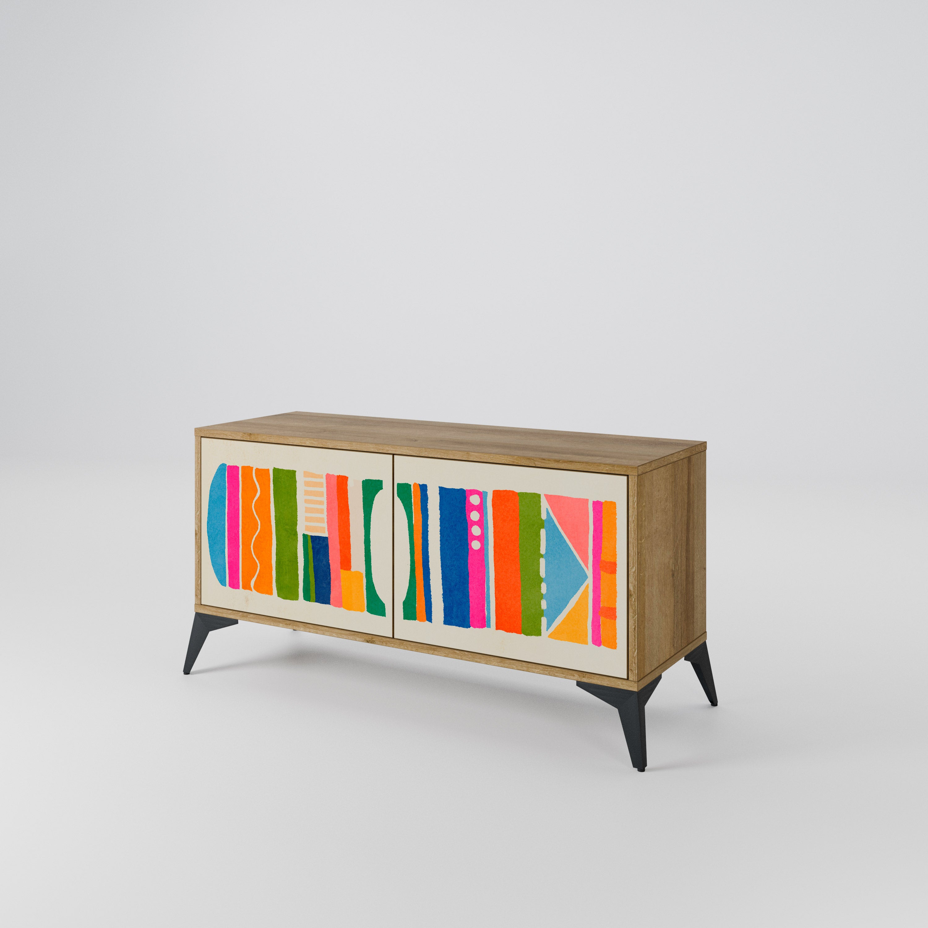 GEOMETRIC SHINE Compact 2-Door TV Cabinet