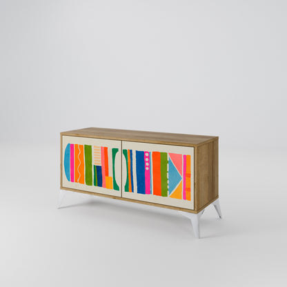 GEOMETRIC SHINE Compact 2-Door TV Cabinet