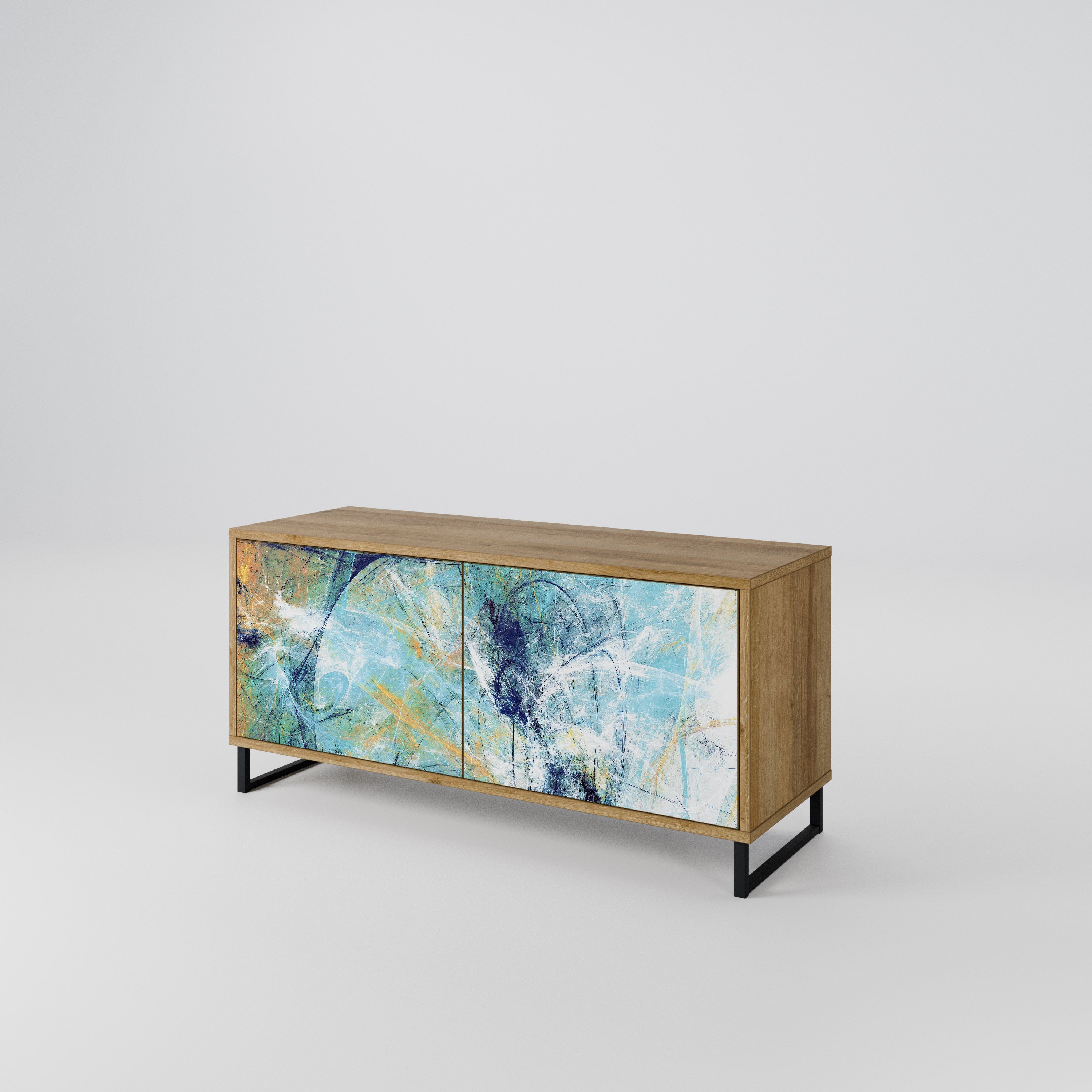 ABSTRACT THOUGHTS Compact 2-Door TV Cabinet