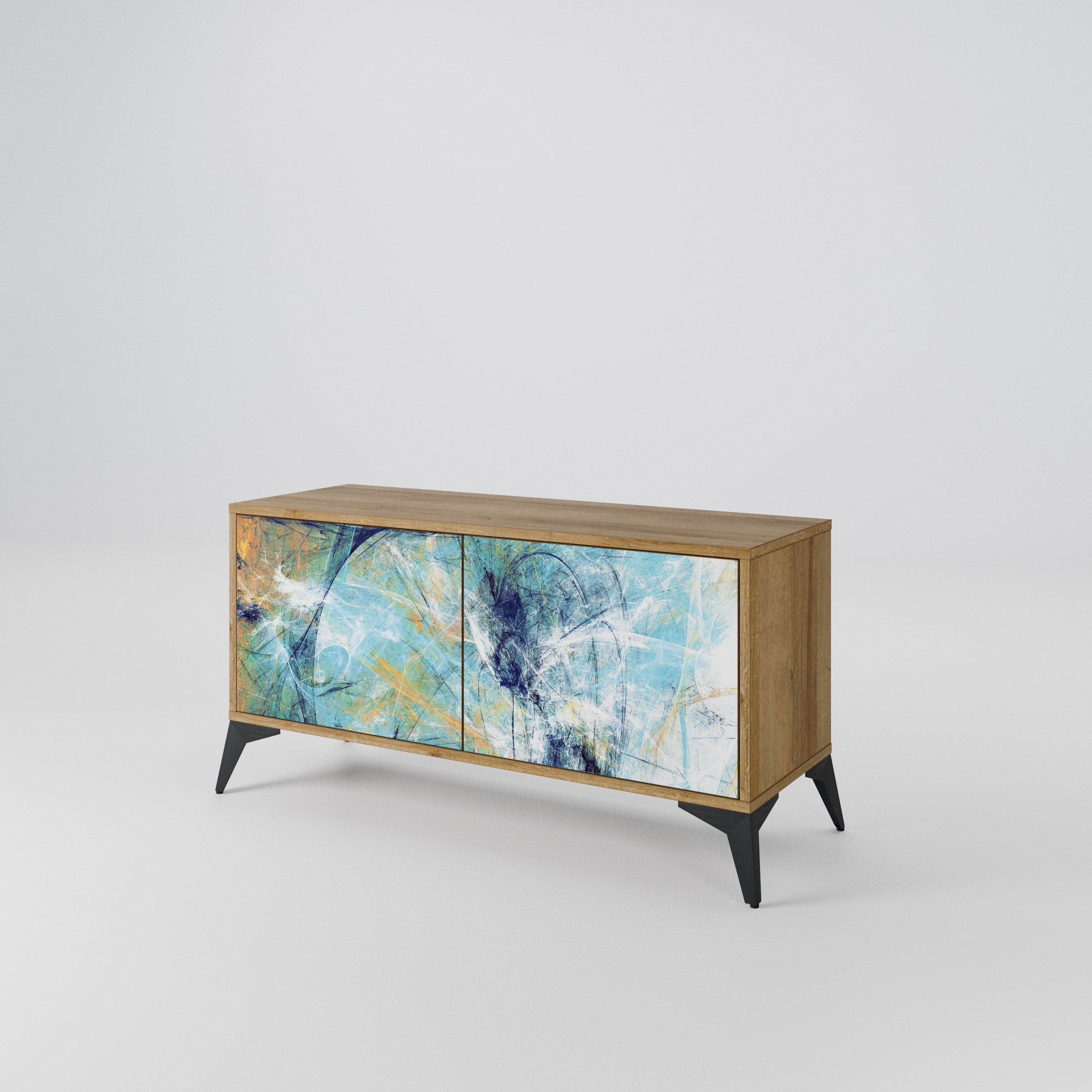 ABSTRACT THOUGHTS Compact 2-Door TV Cabinet