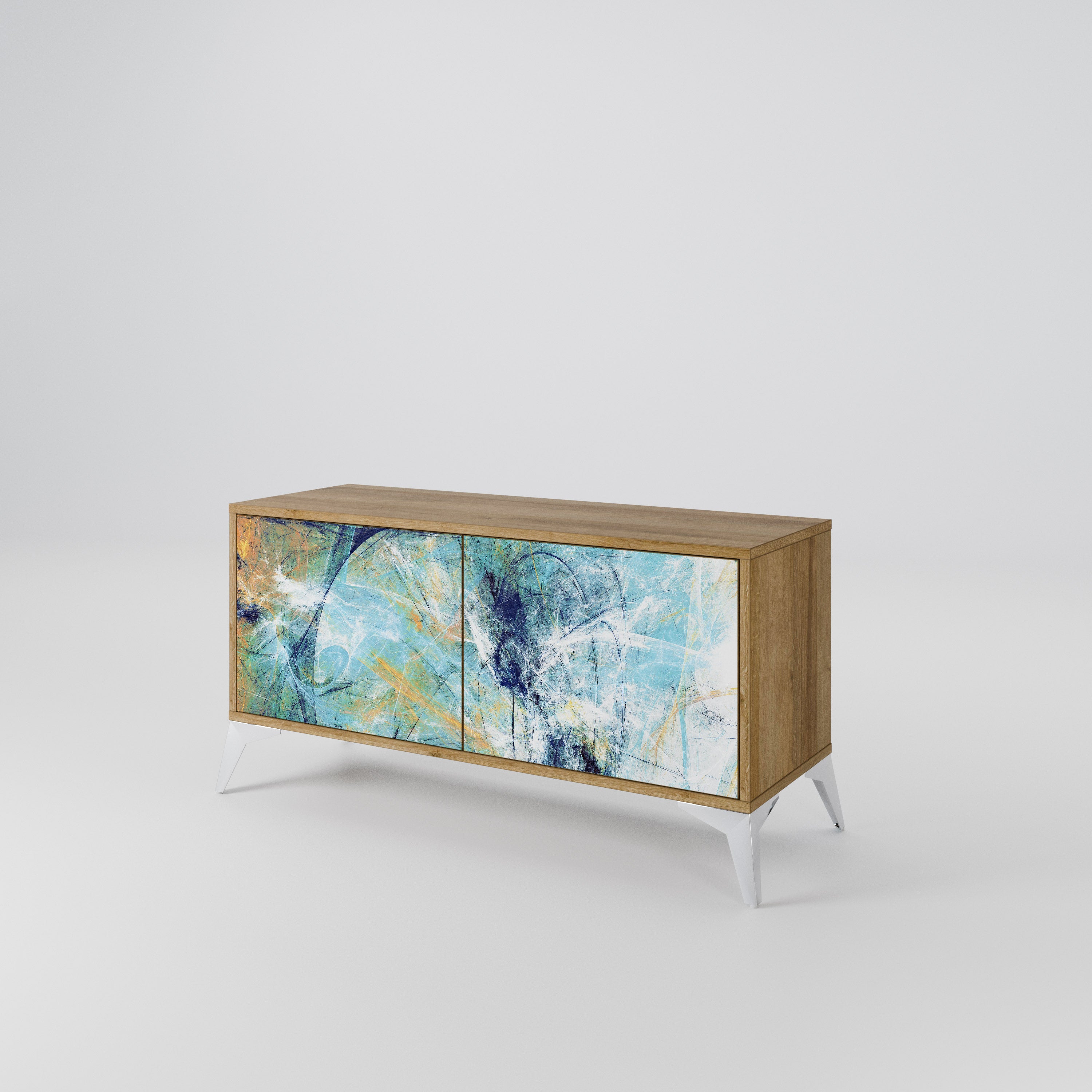 ABSTRACT THOUGHTS Compact 2-Door TV Cabinet