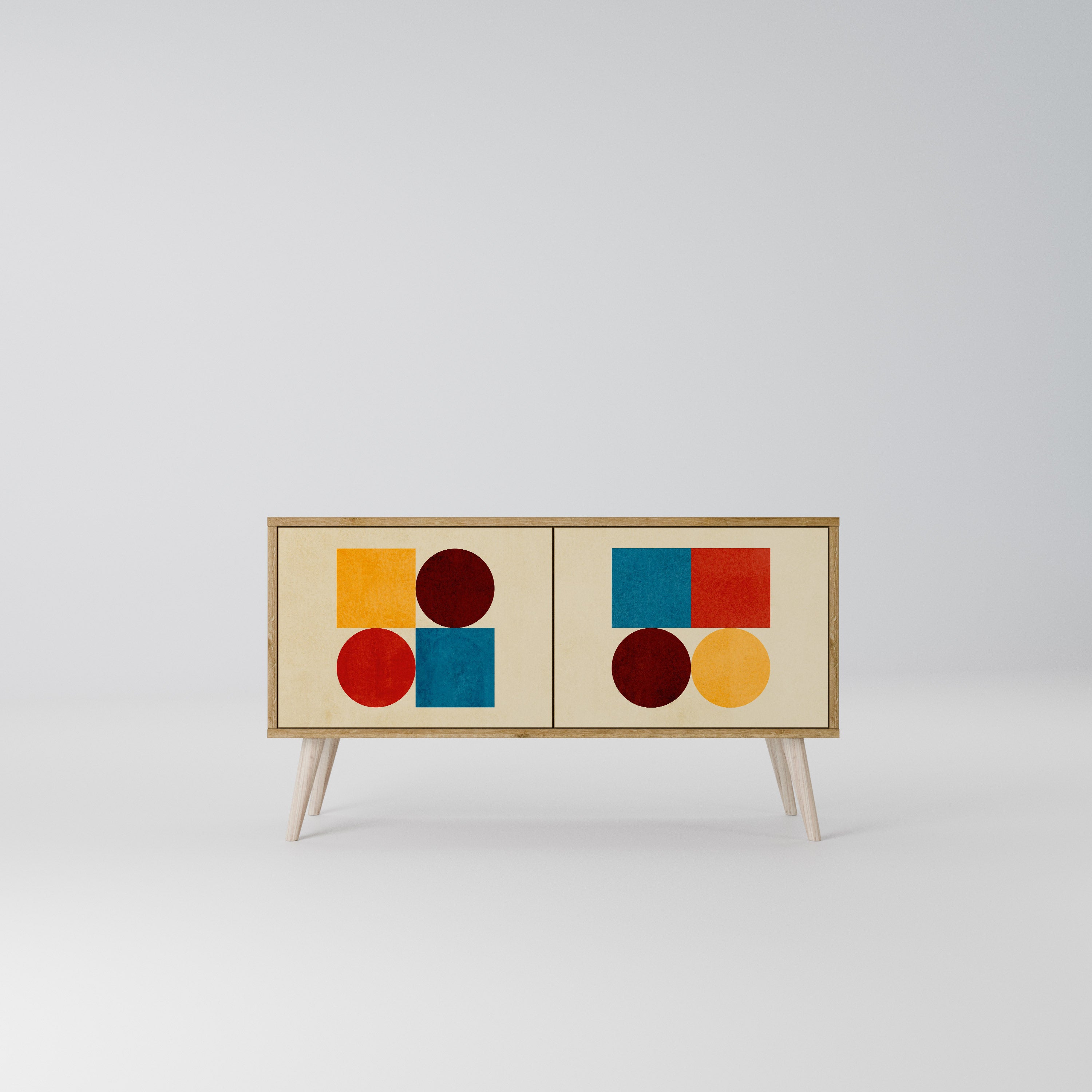 GEOMETRIC PUZZLE Compact 2-Door TV Cabinet