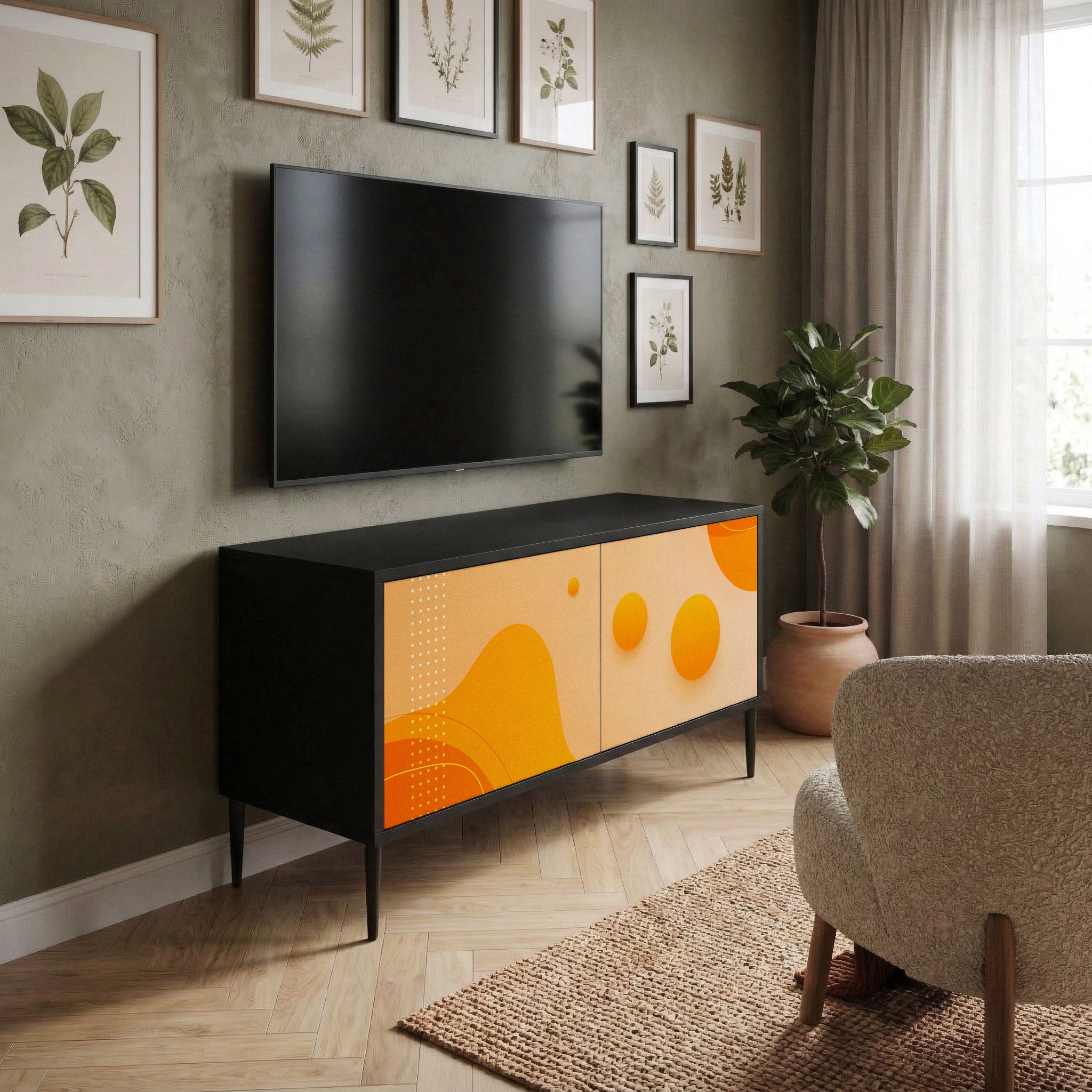 ORANGE ARRANGEMENT Compact 2-Door TV Cabinet