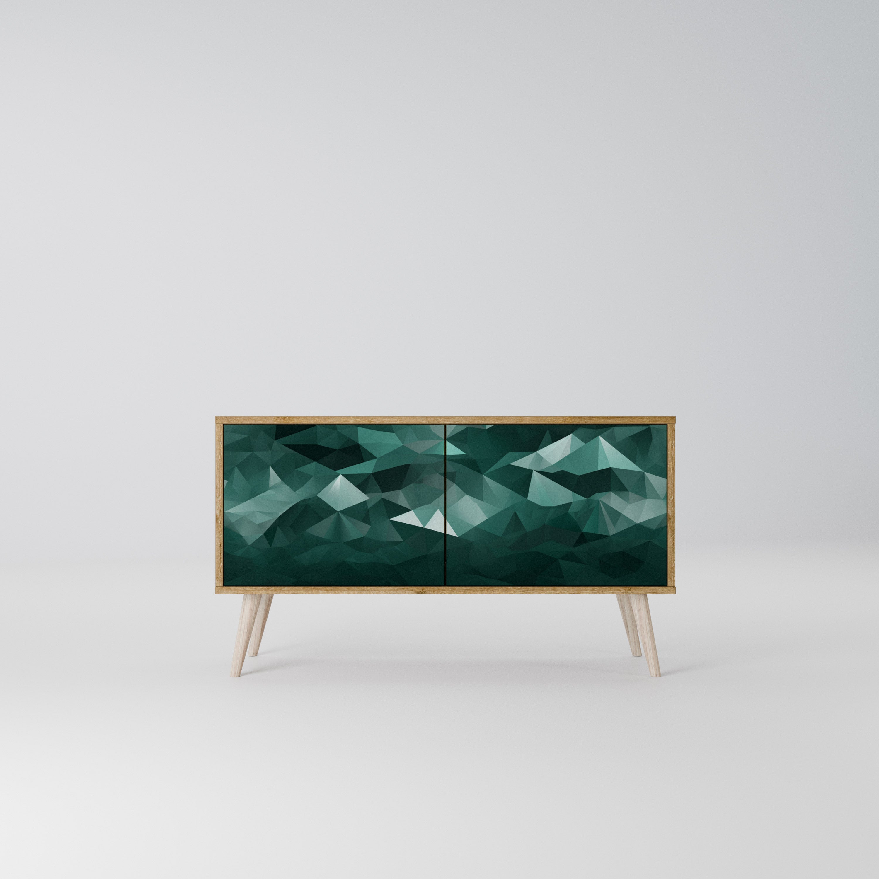 POLYGONAL FLOATING Compact 2-Door TV Cabinet