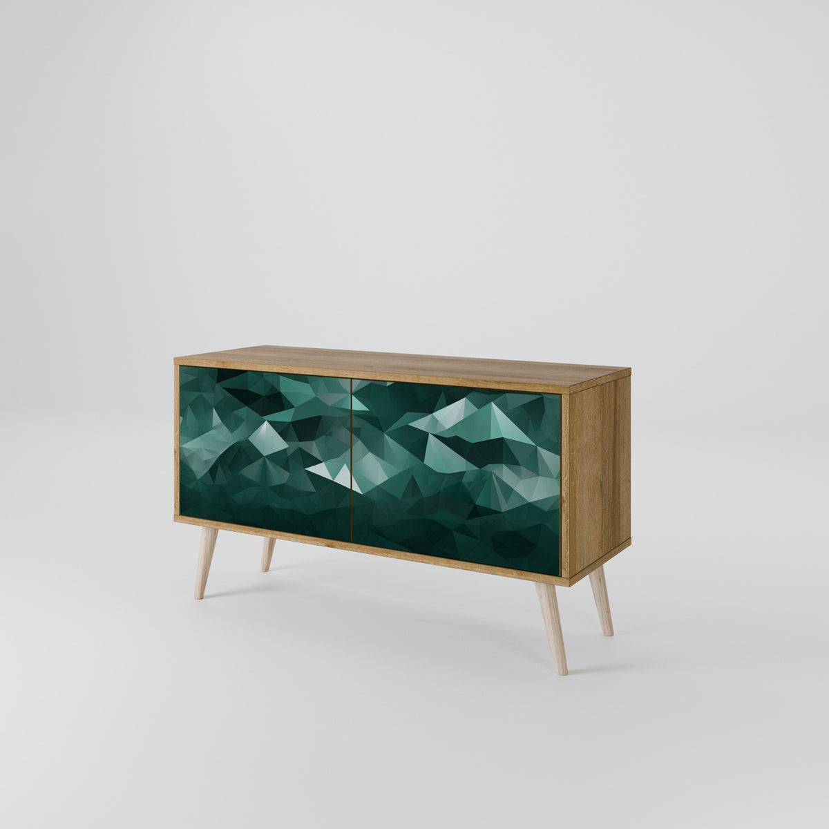 POLYGONAL FLOATING Compact 2-Door TV Cabinet
