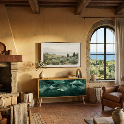 POLYGONAL FLOATING Compact 2-Door TV Cabinet