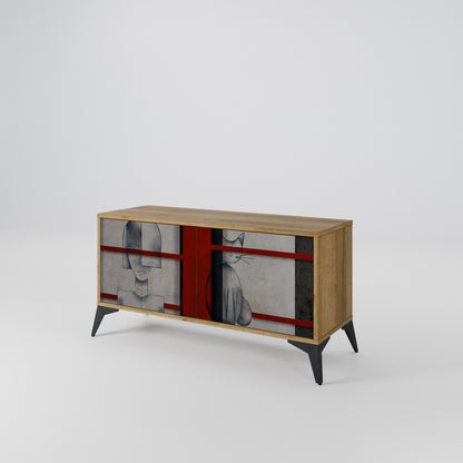 GRAY FIGURES Compact 2-Door TV Cabinet