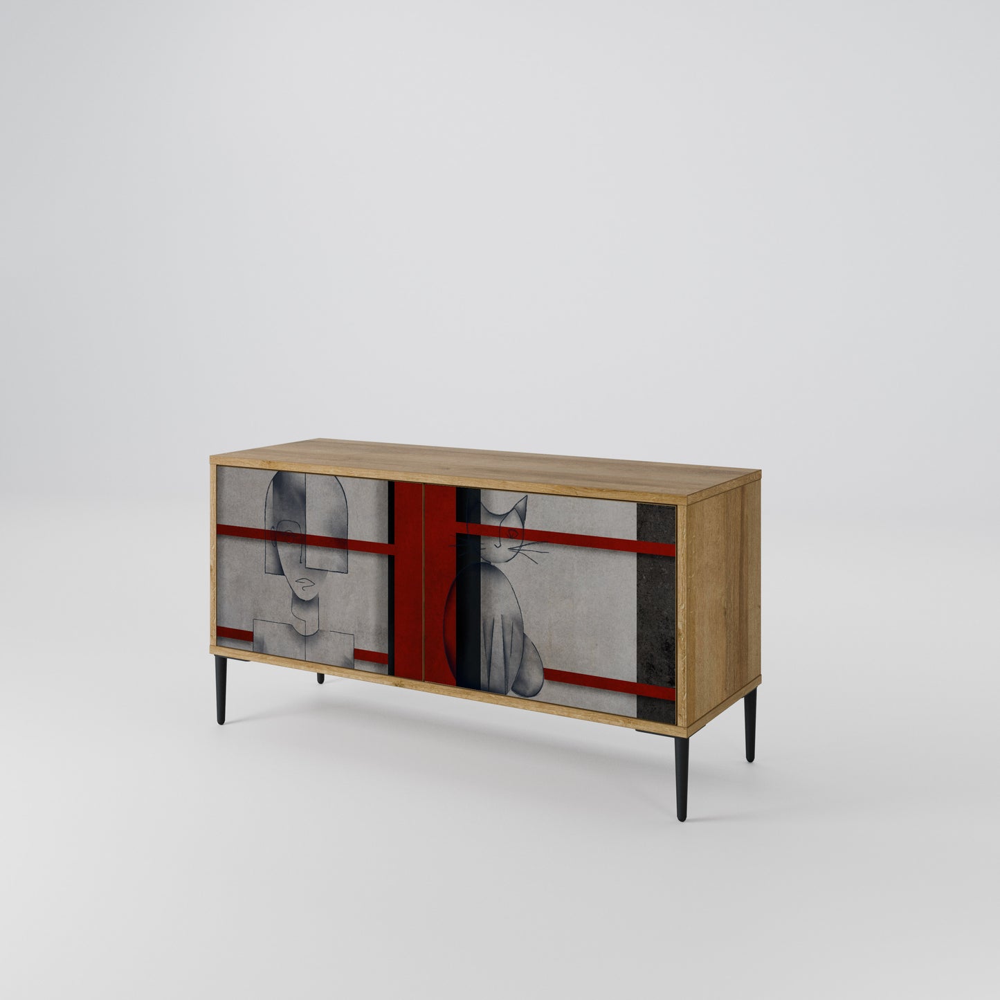 GRAY FIGURES Compact 2-Door TV Cabinet