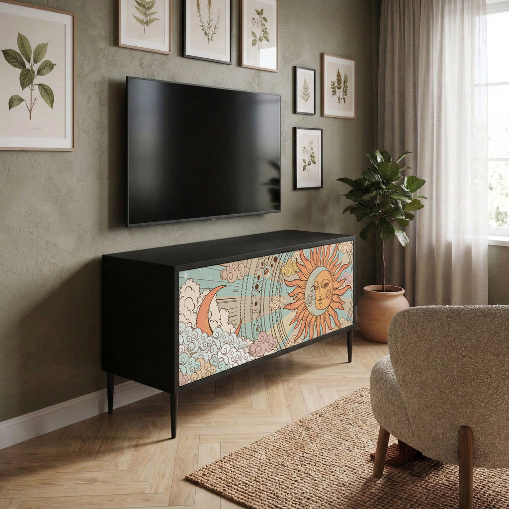 MYSTICAL STRUCTURE Compact 2-Door TV Cabinet
