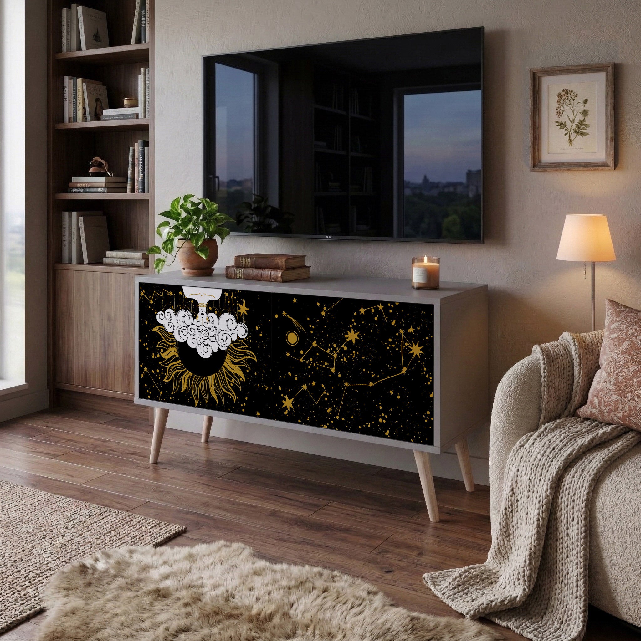 STELLAR CONSTELLATIONS Compact 2-Door TV Cabinet