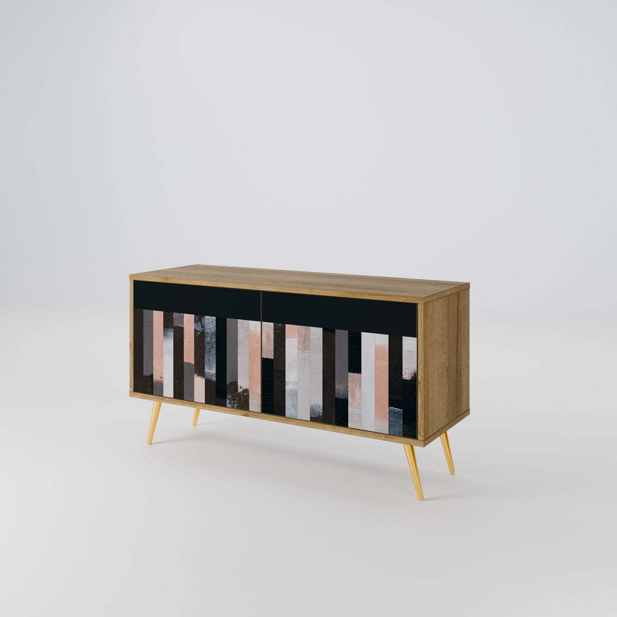 COLLAGE OF RECTANGLES Compact 2-Door TV Cabinet