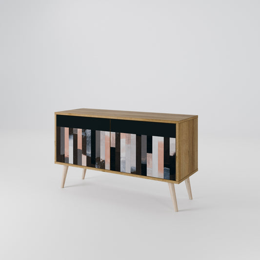 COLLAGE OF RECTANGLES Compact 2-Door TV Cabinet