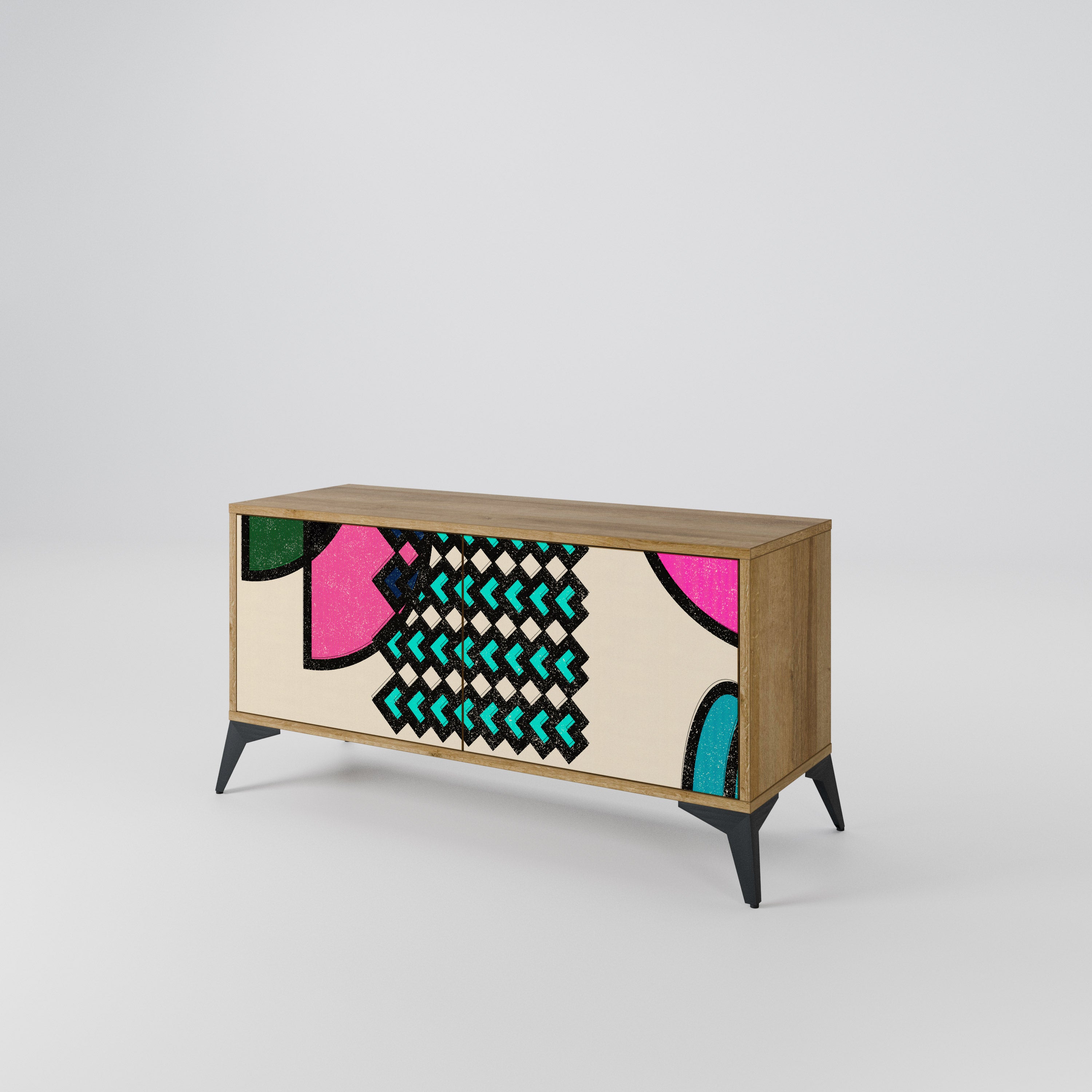 GEOMETRIC RHAPSODY Compact 2-Door TV Cabinet