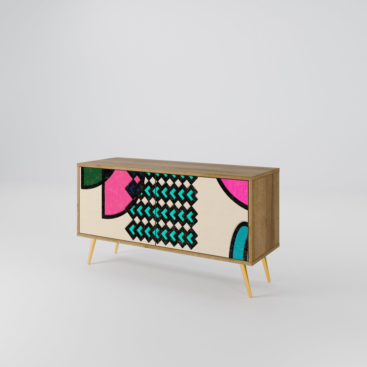 GEOMETRIC RHAPSODY Compact 2-Door TV Cabinet