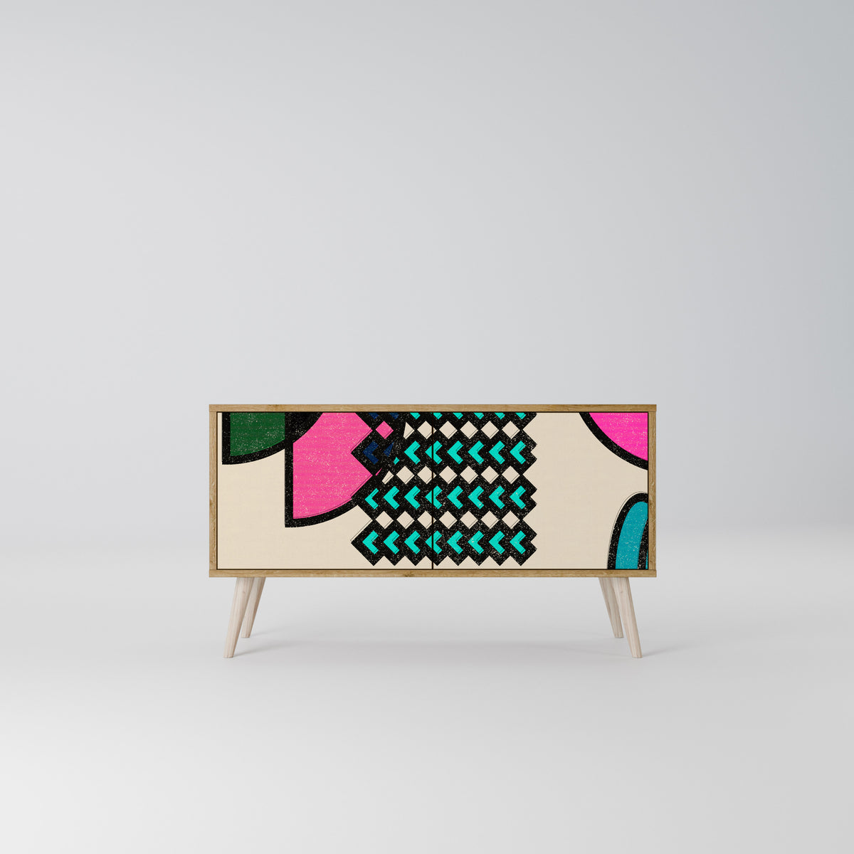 GEOMETRIC RHAPSODY Compact 2-Door TV Cabinet