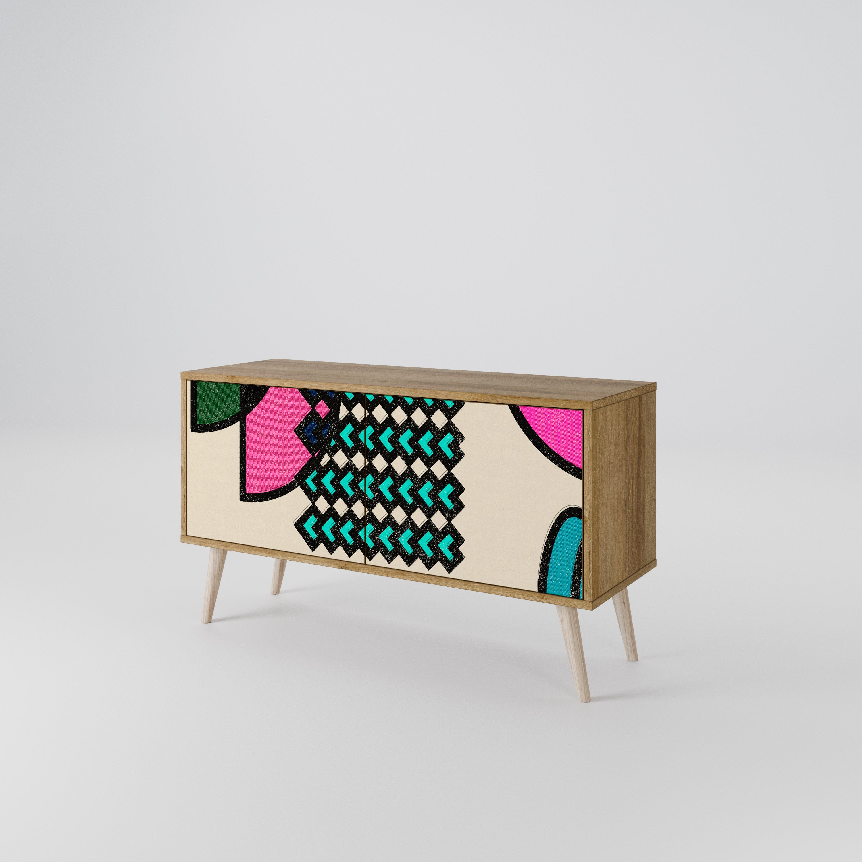 GEOMETRIC RHAPSODY Compact 2-Door TV Cabinet